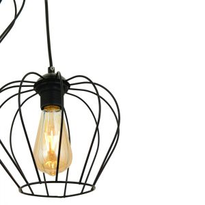 Triple chandelier black metal Hm7564,01 40x80
