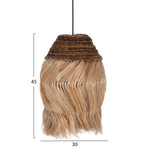 Cylindrical chandelier made of natural abaca boho style 30x30x45hcmhm7763