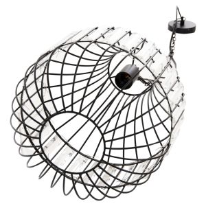 Chandelier black metal and glass D29x38-137hcm Hm4093