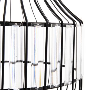 Chandelier black metal and glass D29x38-137hcm Hm4093