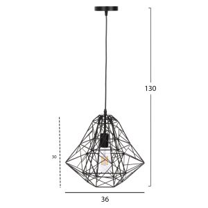 Chandelier black metal mesh 36x30x130hcm Hm4067