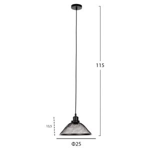 Chandelier black metal mesh D25x115hcm Hm4102