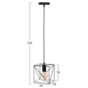 Chandelier, black metal cube, 16x16x123hcm Hm4039