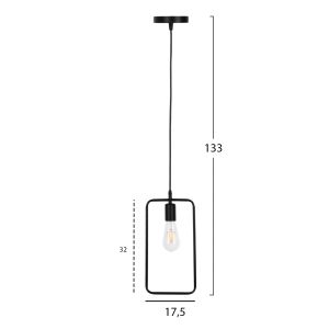 Chandelier, black metal rectangle, 17.5x133hcm Hm4097