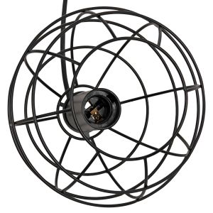 Chandelier, black metal spherical, D16x124hcm Hm4037