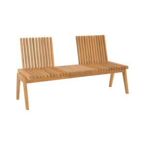 Polymorphic sofa-bench Jey teak wood in natural shade 120x57.5x80cm