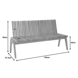 Polymorphic sofa-bench Jey teak wood in natural shade 150x57.5x80cm
