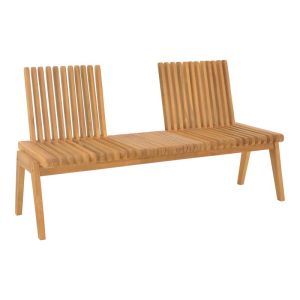 Polymorphic sofa-bench Jey teak wood in natural shade 150x57.5x80cm