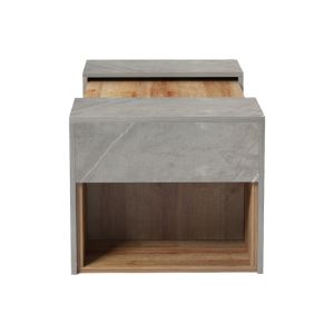 Polymorphic coffee table Morfi 3 pcs. in oak-beige marble shade 105x45x37cm