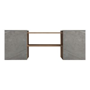 Polymorphic coffee table Morfi 3 pcs. in oak-beige marble shade 105x45x37cm