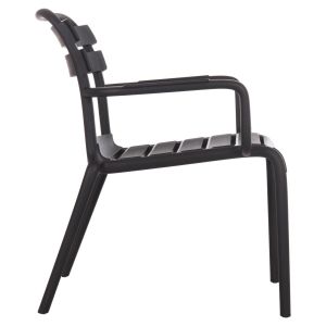 Polypropylene chair Korver Hm6333.02 black 63.5x65x76cm.