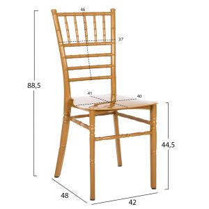 Polypropylene catering chair Tiffany New gold 41.2x49.7x89cm Hm8058.05