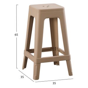 Polypropylene stool square Zeb cappuccino 35x35x65cm Hm6128.05