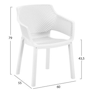 Polypropylene dining chair Peggy Hm6368.01 white 60x55x79cm.