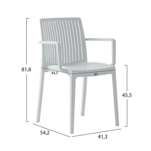 Polypropylene armchair Ida white 41.3x54.2x81.8cm Hm6127.01