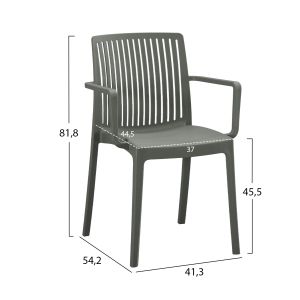 Polypropylene armchair Ida dark olive 41.3x54.2x81.8cm Hm6127.04
