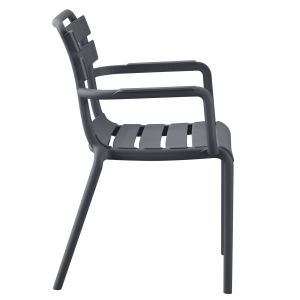 Polypropylene armchair Philly gray 58.5x49x83.5cm Hm6123.03