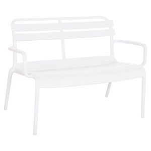 Polypropylene two-seater bench Korver Hm6332.01 white 113x65x76 cm.