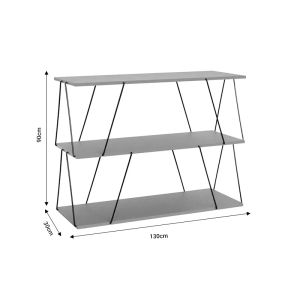 Side table-shelf Tars grey-black 120x30x9.cm