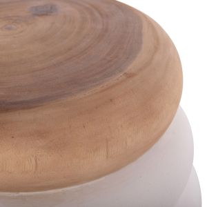 Помощна маса Puffat Santorini Hm18172.02 фибро цимент с плоч от бял тик Φ45x46в см.