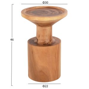 Помощна маса Bermal масивно дърво суар в натурал Φ30x46hcm Hm9889