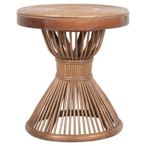 Помощна маса Circe естествен ратан в кафяво D40x45,5hcм Hm9869