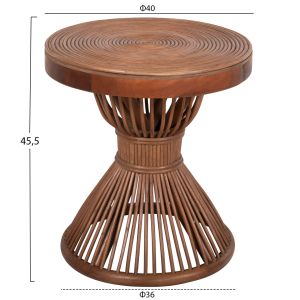 Помощна маса Circe естествен ратан в кафяво D40x45,5hcм Hm9869