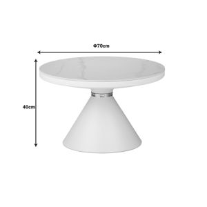 Помощна маса Coozlin бял мрамор метал D70x40см