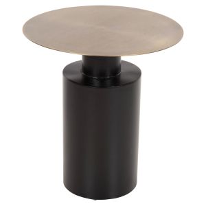 Помощна маса Cutty метал в черно и антик месинг D51x55,5cm Hm9723
