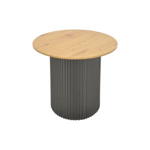 Dovel side table made of Mdf in Sonoma Black color D50x45 cm