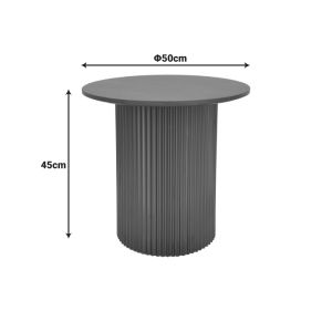 Dovel side table made of Mdf in black color, diameter 50x45 cm