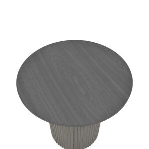 Dovel side table made of Mdf in black color, diameter 50x45 cm