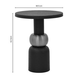 Side table Enville metal black and gold D51x62.5cm