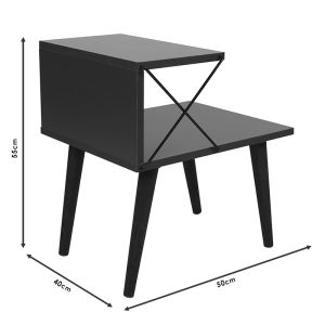 Gather side table anthracite/walnut 50x40x55cm