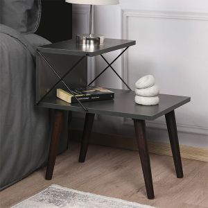 Gather side table anthracite/walnut 50x40x55cm