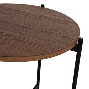 Side table Hm9589.04 MDF walnut-black metal base D50x55hcm