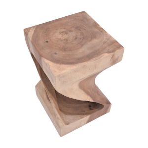 Помощна маса Hourian от суарово дърво в естествен цвят 30x30x65см
