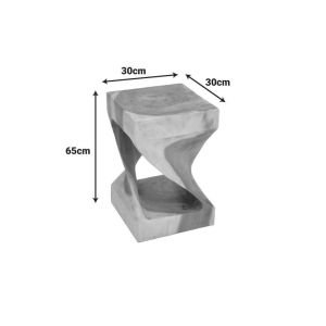 Помощна маса Hourian от суарово дърво в естествен цвят 30x30x65см