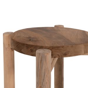 Side table Hover Hm7900 solid teak wood in natural color D30x50cm