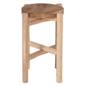 Side table Hover Hm7900 solid teak wood in natural color D30x50cm