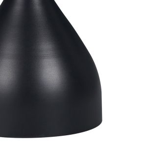 Side table Kirkene black marble color sintered stone and black metal D50x50cm