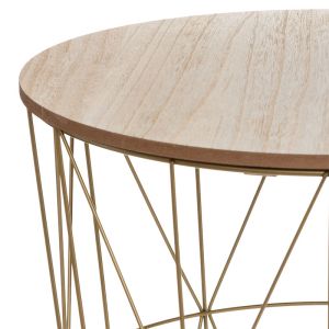Side table Kumi oak-gold color D41x40cm