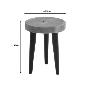 Labous Suar Wood side table in natural black shade D35x45cm