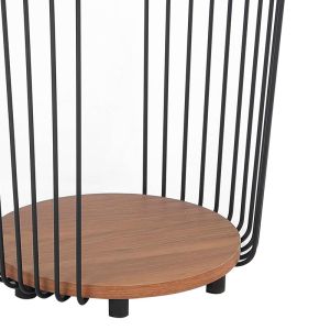 Side table Leif oak color with black metal stand D40x46.5cm