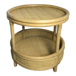 Помощна маса Moody от ратан в естествен цвят D55x51см