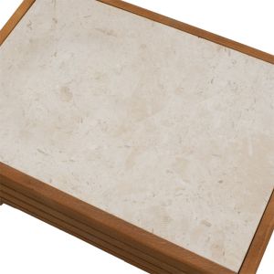 Side table Otis beech and marble 60x42x35cm