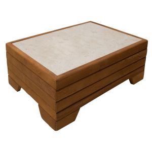 Side table Otis beech and marble 60x42x35cm