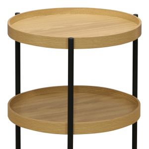 Portogie side table with Mdf top and black metal legs D40x50cm