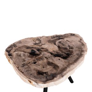 Помощна маса Saman Hm9931 метални черни крака-плот вкаменено дърво 70x55x40hcm.