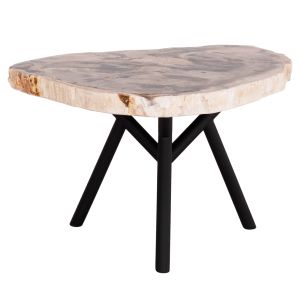 Помощна маса Saman Hm9931 метални черни крака-плот вкаменено дърво 70x55x40hcm.